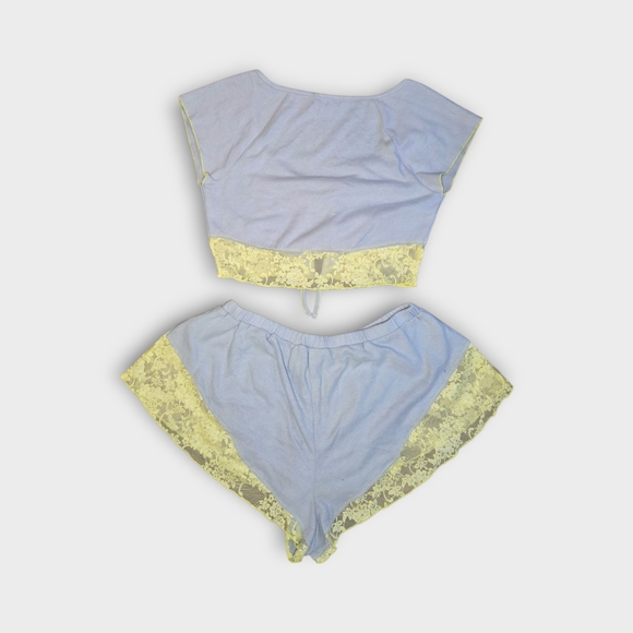 🩵💛Urban Outfitters Lace Trim Sleepwear Set - Blue and Yellow 🩵💛 - Picture 6 of 8